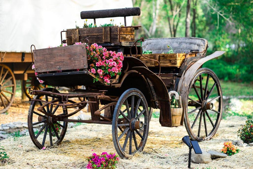 Cozy Wild West Covered Wagon Next To River Grants Pass Exterior foto
